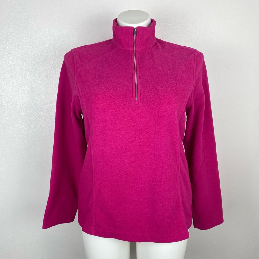 Lands End Pink Quarter Zip Fleece Polartec L